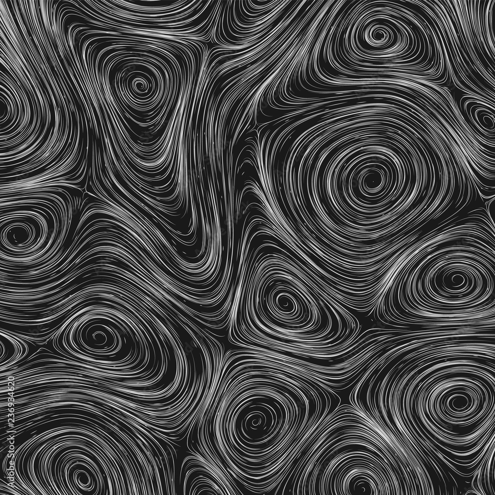 Poster vector monochrome field visualization of forces. magnetic or gravitational fluctuations chart. scien