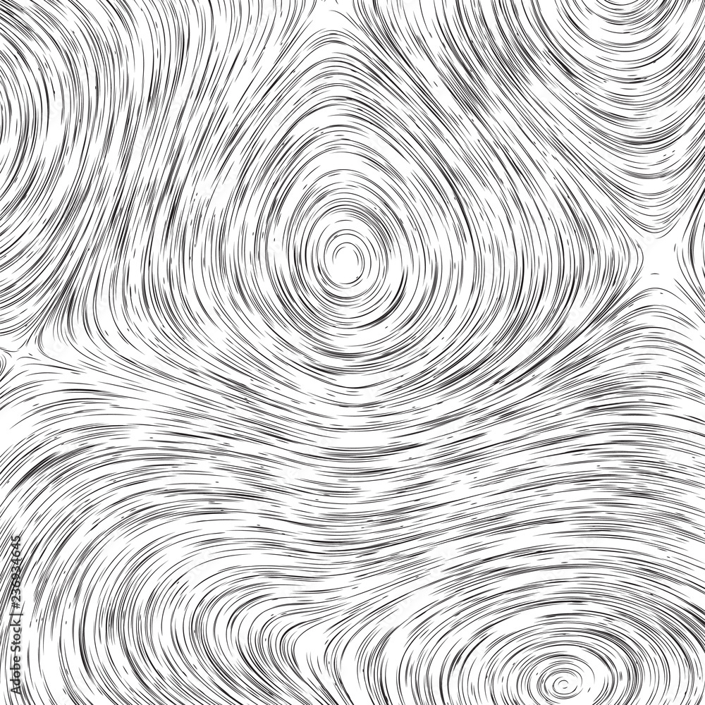 Poster vector monochrome field visualization of forces. magnetic or gravitational fluctuations chart. scien