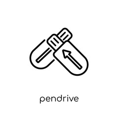 Pendrive icon. Trendy modern flat linear vector Pendrive icon on white background from thin line Electronic devices collection