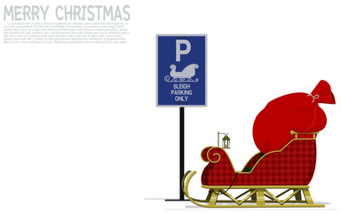 Santa ' sleigh is parked at parking area