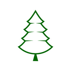 Christmas or new year tree isolated flat vector icon