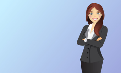 Business woman with place for text