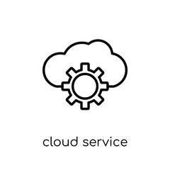 cloud service icon. Trendy modern flat linear vector cloud service icon on white background from thin line general collection