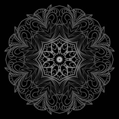 Ethnic ornamental mandala. Decorative design element. Vector illustration.