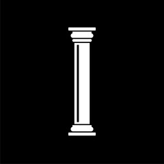 Classic column icon or logo on dark background