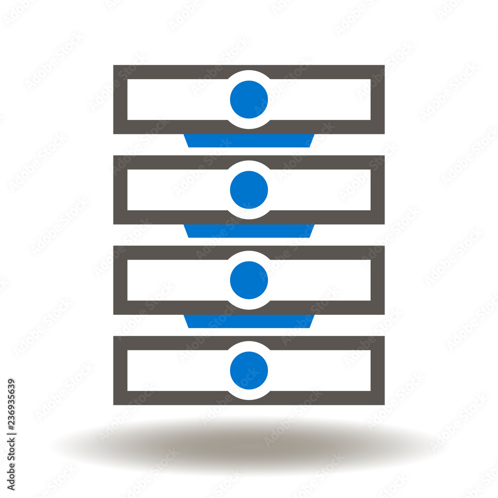 Poster database icon vector. server illustration. data center logo.