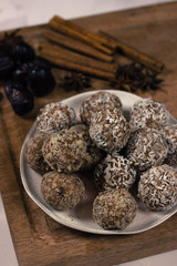 Vegan sweet delicious candy. Raw sweet ball