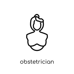 obstetrician and gynecologist icon. Trendy modern flat linear vector obstetrician and gynecologist icon on white background from thin line Professions collection, outline vector illustration