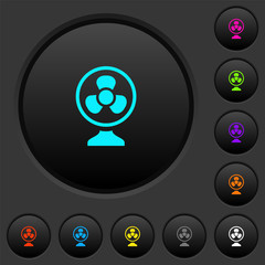Table fan dark push buttons with color icons