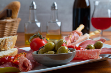 antipasto on a white dish