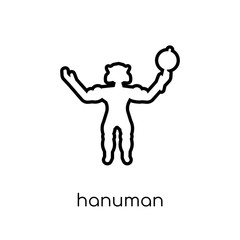 Hanuman icon. Trendy modern flat linear vector Hanuman icon on white background from thin line india collection