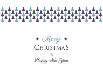 Decorative Christmas banner with decorations in retro style. Vector.