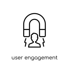 user engagement icon. Trendy modern flat linear vector user engagement icon on white background from thin line General collection