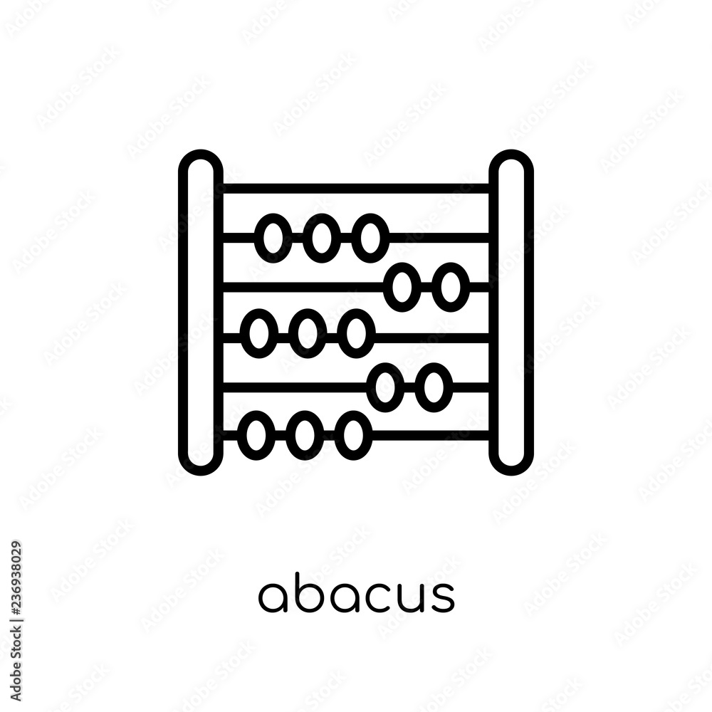 Aufkleber abacus icon. trendy modern flat linear vector abacus icon on white background from thin line e-learn