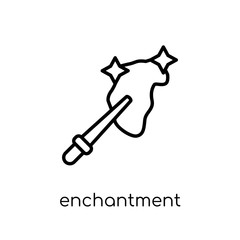 enchantment icon. Trendy modern flat linear vector enchantment icon on white background from thin line Fairy Tale collection