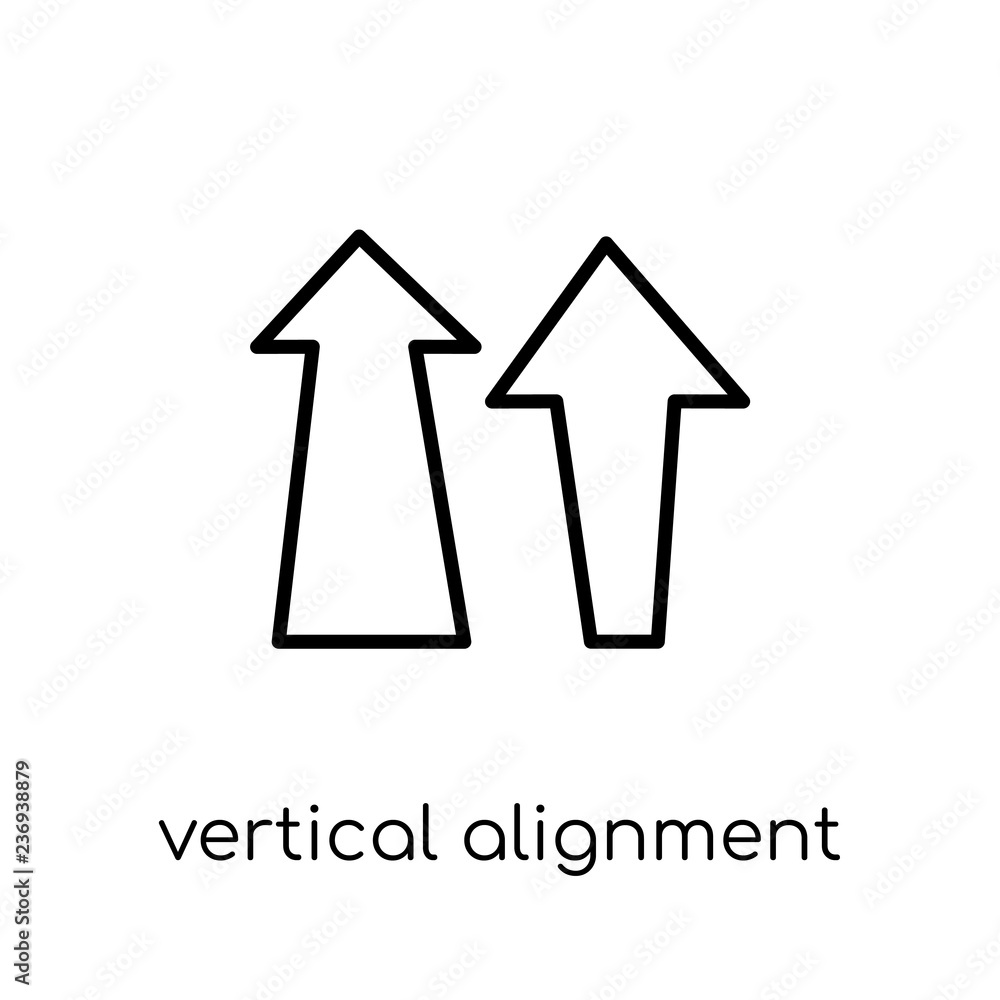Poster vertical alignment icon. trendy modern flat linear vector vertical alignment icon on white backgroun