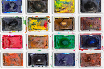 Set of watercolor paints