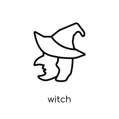 Witch icon. Trendy modern flat linear vector Witch icon on white background from thin line Fairy Tale collection