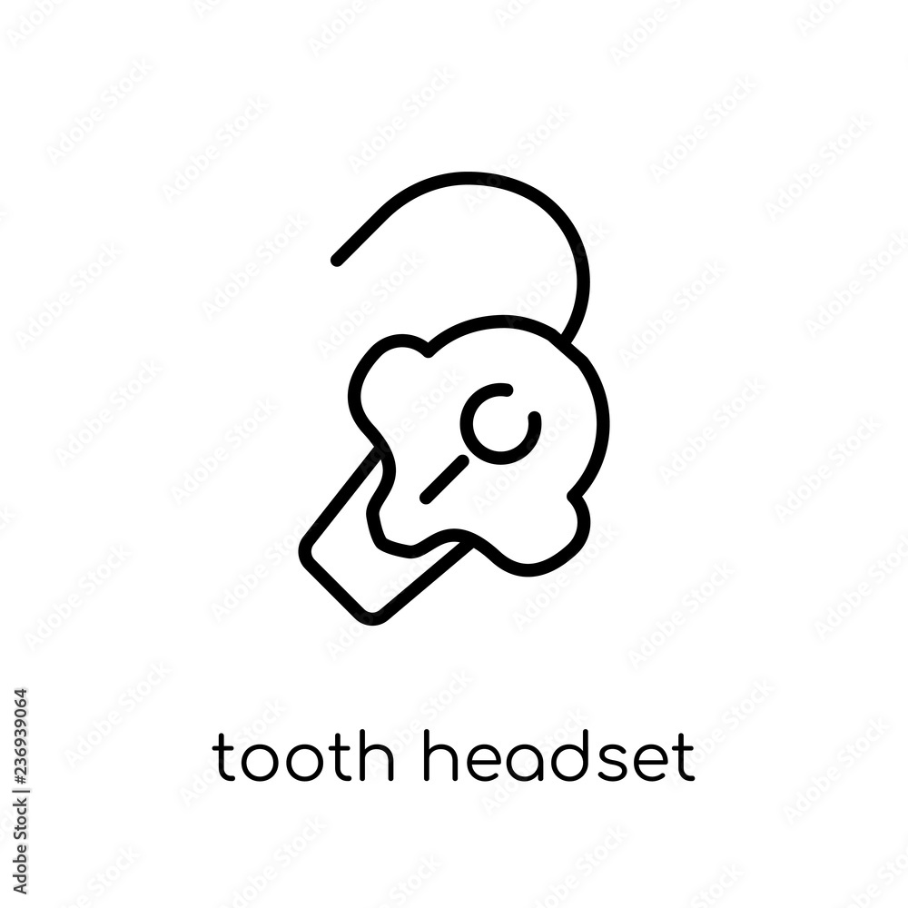Poster Bluetooth Headset icon. Trendy modern flat linear vector Bluetooth Headset icon on white background from thin line hardware collection