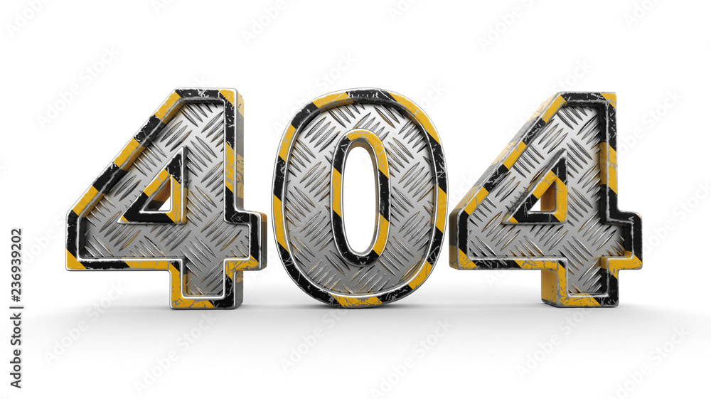 Poster metal 404 text. image with clipping path.
