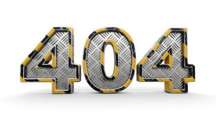 Metal 404 text. Image with clipping path.