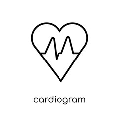 Cardiogram icon. Trendy modern flat linear vector Cardiogram icon on white background from thin line Health and Medical collection