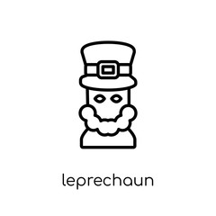 Leprechaun icon. Trendy modern flat linear vector Leprechaun icon on white background from thin line Fairy Tale collection
