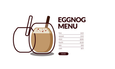 Eggnog Menu Vector Illustration in Flat Style Design