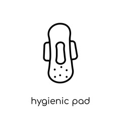 hygienic pad icon. Trendy modern flat linear vector hygienic pad icon on white background from thin line Hygiene collection, outline vector illustration
