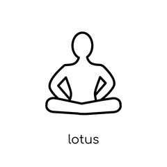 Lotus icon. Trendy modern flat linear vector Lotus icon on white background from thin line nature collection