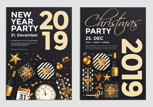 Christmas Party Flyer Design- golden design 2019 5