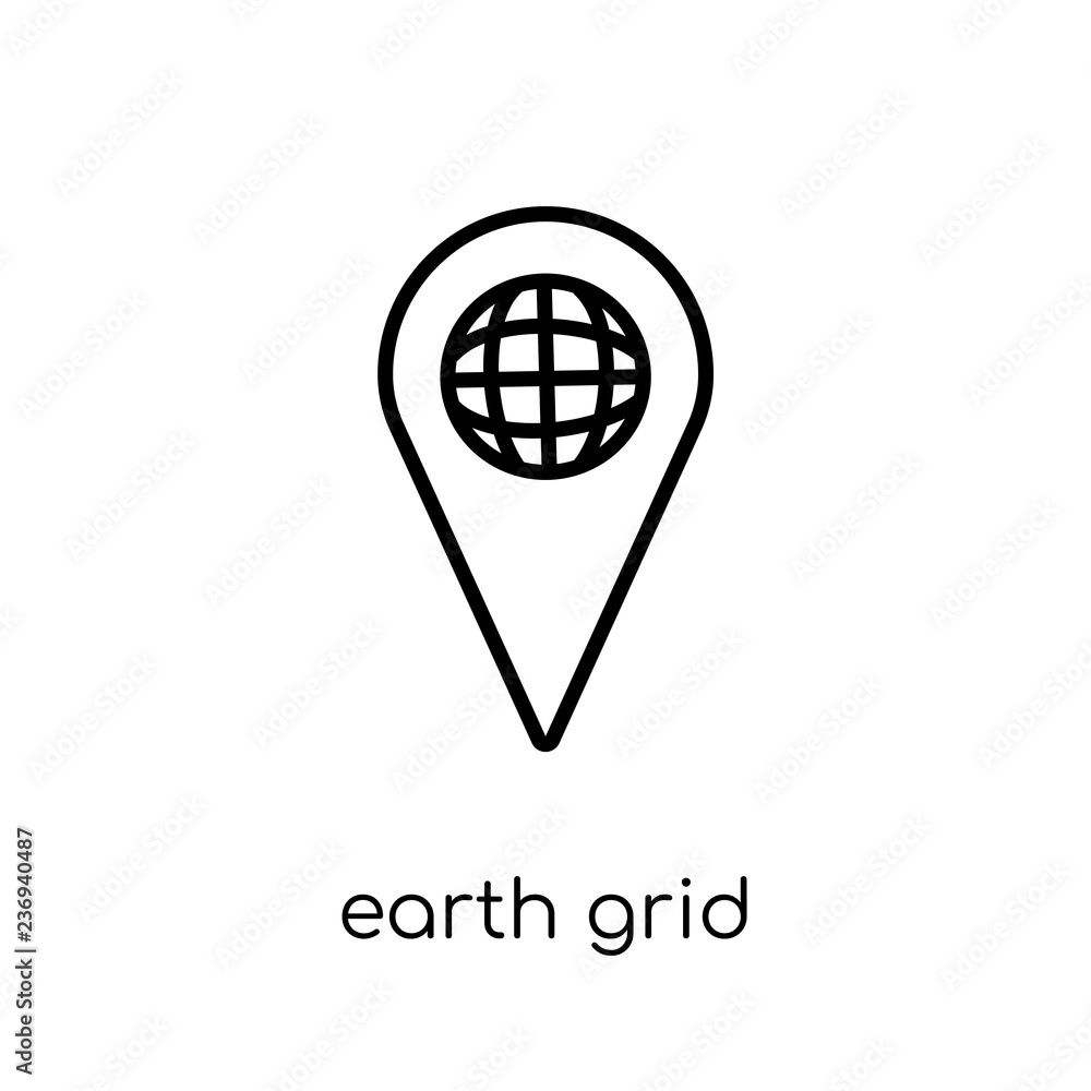 Poster earth grid icon. trendy modern flat linear vector earth grid icon on white background from thin line