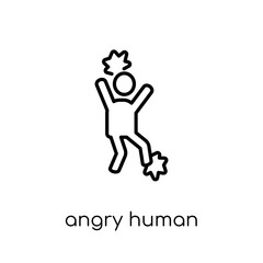 Obraz premium angry human icon. Trendy modern flat linear vector angry human icon on white background from thin line Feelings collection