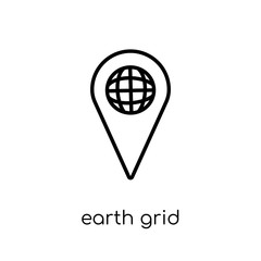 Earth grid icon. Trendy modern flat linear vector Earth grid icon on white background from thin line Maps and Locations collection