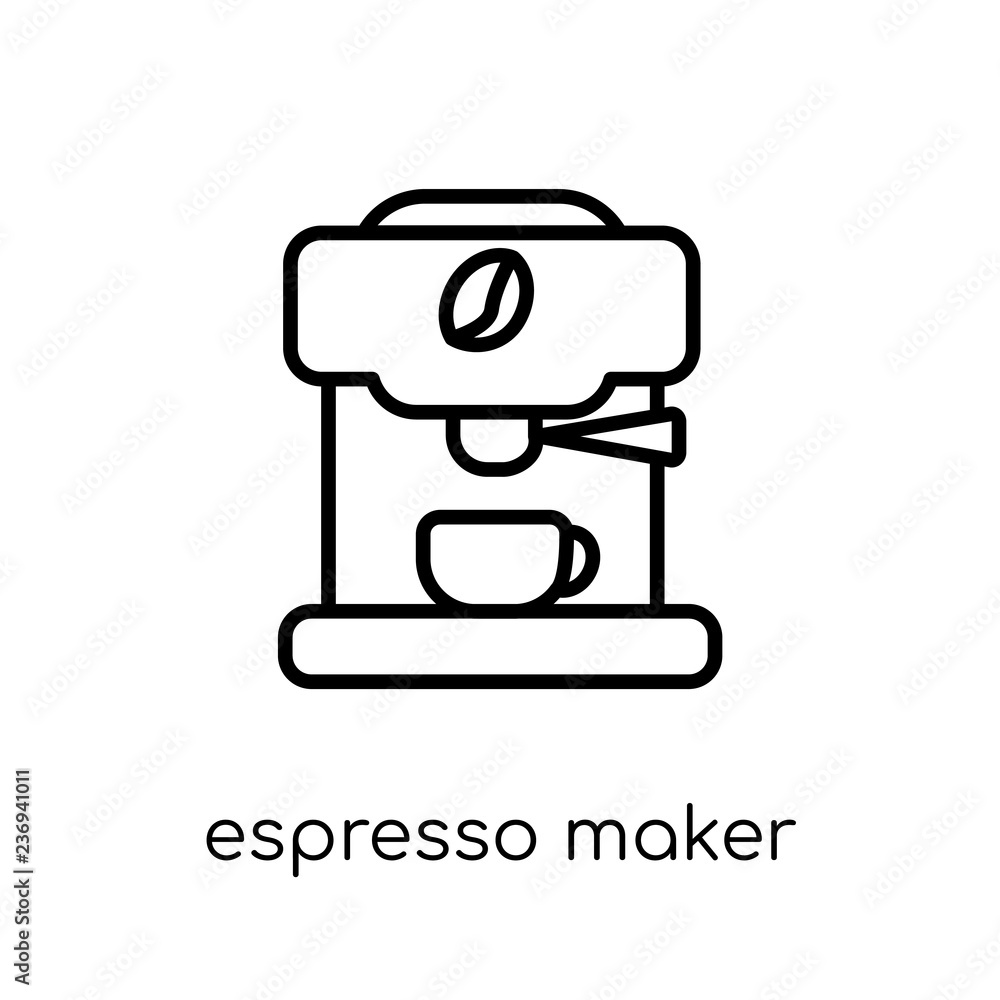 Poster espresso maker icon. trendy modern flat linear vector espresso maker icon on white background from t