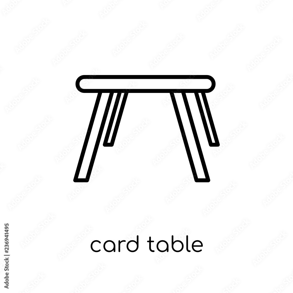 Aufkleber card table icon. trendy modern flat linear vector card table icon on white background from thin line