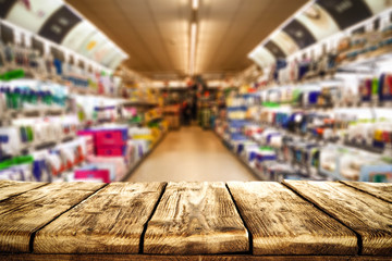 Table background and shop interior 