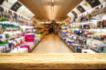 Table background and shop interior 