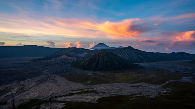 Bromo Tengger Semeru National Park at sunrise, East Java, Indonesia