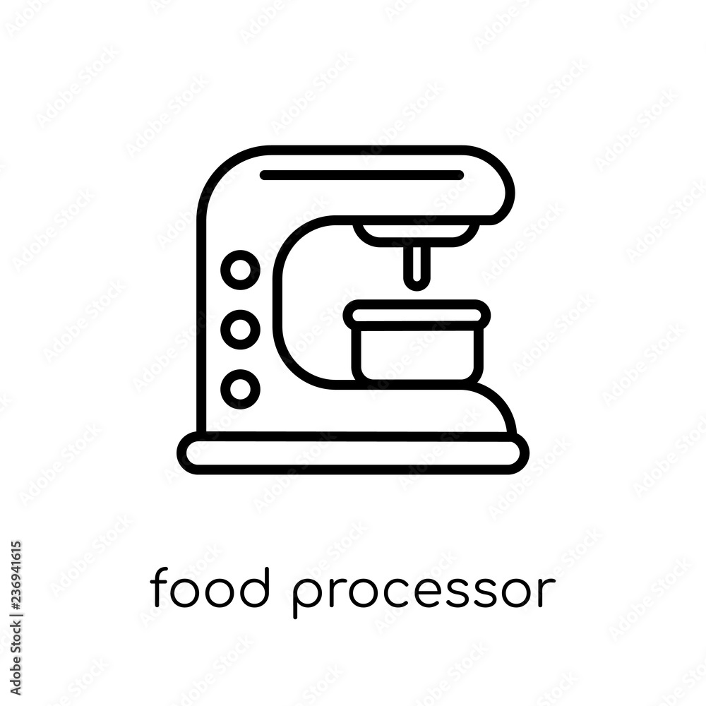 Poster food processor icon. trendy modern flat linear vector food processor icon on white background from t