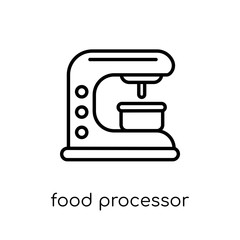 food processor icon. Trendy modern flat linear vector food processor icon on white background from thin line Electronic devices collection
