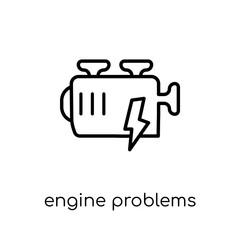 Engine problems icon. Trendy modern flat linear vector Engine problems icon on white background from thin line Insurance collection