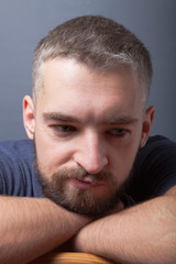 Obraz premium Portrait of a young man with a beard