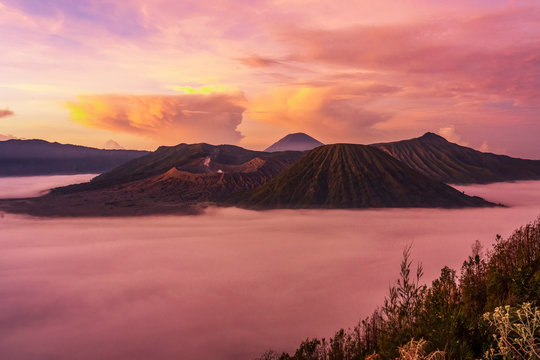 Bromo Tengger Semeru National Park at sunrise, East Java, Indonesia
