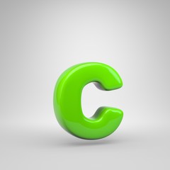 UFO green color letter C lowercase isolated on white background