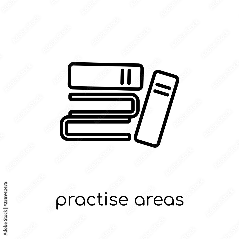 Poster practise areas icon. trendy modern flat linear vector practise areas icon on white background from t