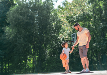 Fototapeta premium Father and son outdoors