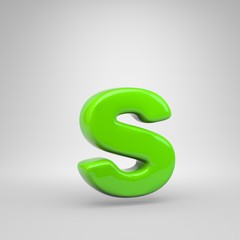 UFO green color letter S lowercase isolated on white background
