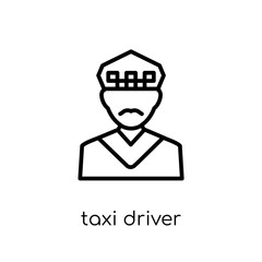 Taxi driver icon. Trendy modern flat linear vector Taxi driver icon on white background from thin line Professions collection