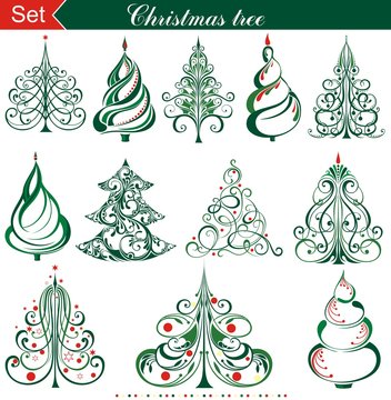 Different Christmas tree set